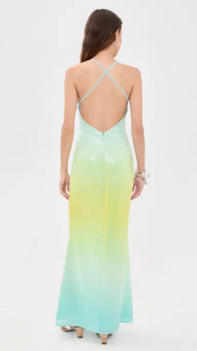 Runaway the Label Niyah Maxi Dress Aqua/Lemon Ombre | Thumbnail 3 Runaway the Label Niyah Maxi Dress Aqua/Lemon Ombre | Thumbnail 3