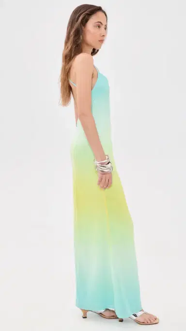 Runaway the Label Niyah Maxi Dress Aqua/Lemon Ombre | Thumbnail 4 Runaway the Label Niyah Maxi Dress Aqua/Lemon Ombre | Thumbnail 4