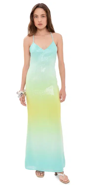 Runaway the Label Niyah Maxi Dress Aqua/Lemon Ombre | Thumbnail 1 Runaway the Label Niyah Maxi Dress Aqua/Lemon Ombre | Thumbnail 1
