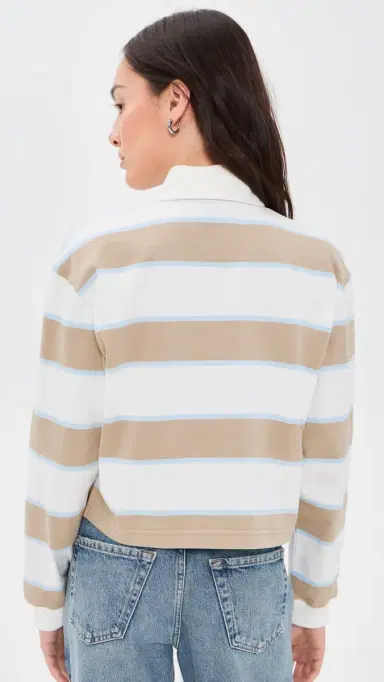 Rowing Blazers Cropped Striped Rugby Khaki Rugby Stripe | Thumbnail 3 Rowing Blazers Cropped Striped Rugby Khaki Rugby Stripe | Thumbnail 3
