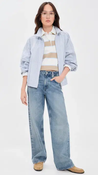 Rowing Blazers Cropped Striped Rugby Khaki Rugby Stripe | Thumbnail 5 Rowing Blazers Cropped Striped Rugby Khaki Rugby Stripe | Thumbnail 5