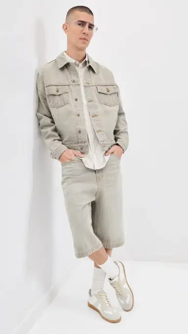 Rhude Baggy Traxedo Denim horts 13 Liberty Grey | Thumbnail 5 Rhude Baggy Traxedo Denim horts 13 Liberty Grey | Thumbnail 5