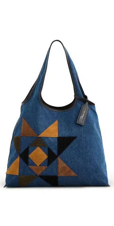 3.1 Phillip Lim Suede Quilted Denim Market Tote | Thumbnail 1 3.1 Phillip Lim Suede Quilted Denim Market Tote | Thumbnail 1