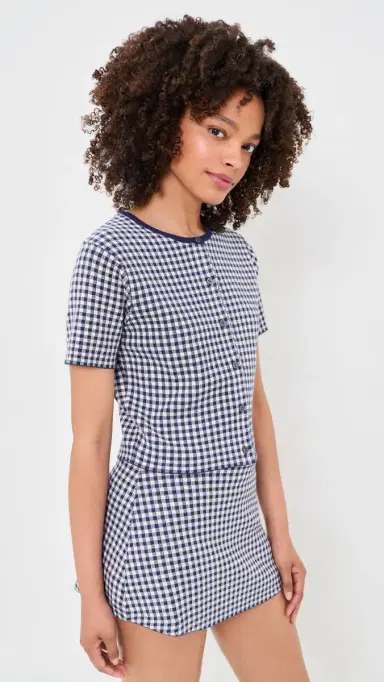 GOOD AMERICAN The Keepsake Cardigan Navy Gingham S | Thumbnail 4 GOOD AMERICAN The Keepsake Cardigan Navy Gingham S | Thumbnail 4