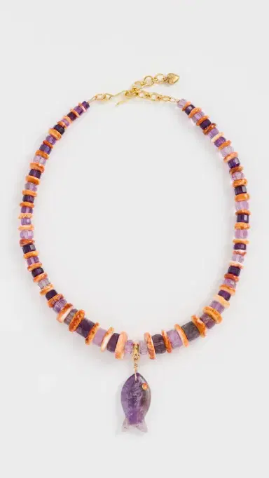 Brinker + Eliza Coastal Muse Necklace Amethyst/Shell | Thumbnail 2 Brinker + Eliza Coastal Muse Necklace Amethyst/Shell | Thumbnail 2