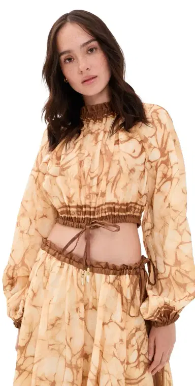 Zimmermann Indra Bodice Chocolate Tie Dye | Thumbnail 1 Zimmermann Indra Bodice Chocolate Tie Dye | Thumbnail 1