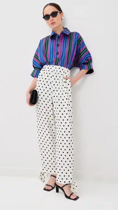 Caro Editions Coco Pants White Big Dots | Thumbnail 2 Caro Editions Coco Pants White Big Dots | Thumbnail 2
