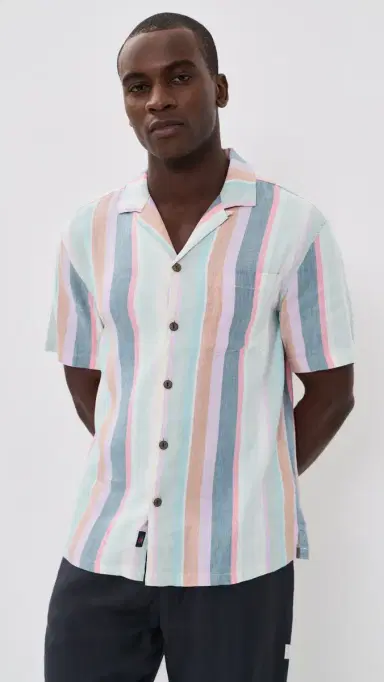 Faherty Breeze Camp Shirt ummer kies tripe | Thumbnail 2 Faherty Breeze Camp Shirt ummer kies tripe | Thumbnail 2