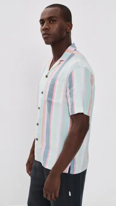 Faherty Breeze Camp Shirt ummer kies tripe | Thumbnail 4 Faherty Breeze Camp Shirt ummer kies tripe | Thumbnail 4
