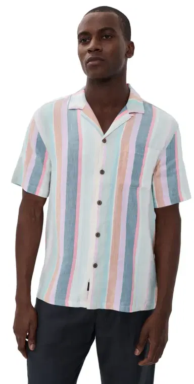 Faherty Breeze Camp Shirt ummer kies tripe | Thumbnail 1 Faherty Breeze Camp Shirt ummer kies tripe | Thumbnail 1
