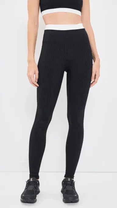 Year of Ours Ribbed Layered Full Leggings Black/White M | Thumbnail 2 Year of Ours Ribbed Layered Full Leggings Black/White M | Thumbnail 2