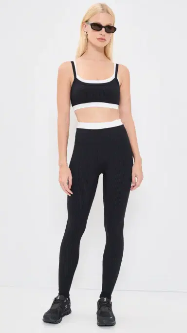 Year of Ours Ribbed Layered Full Leggings Black/White M | Thumbnail 5 Year of Ours Ribbed Layered Full Leggings Black/White M | Thumbnail 5