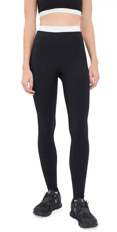 Year of Ours Ribbed Layered Full Leggings Black/White M | Thumbnail 1 Year of Ours Ribbed Layered Full Leggings Black/White M | Thumbnail 1