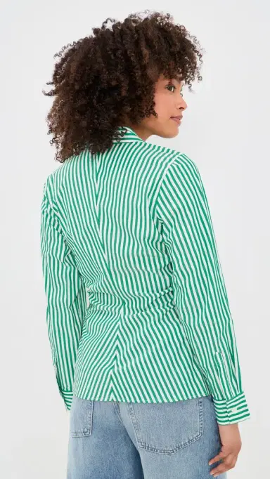 RAILS Carayln Button Down Top Emerald tripe | Thumbnail 4 RAILS Carayln Button Down Top Emerald tripe | Thumbnail 4