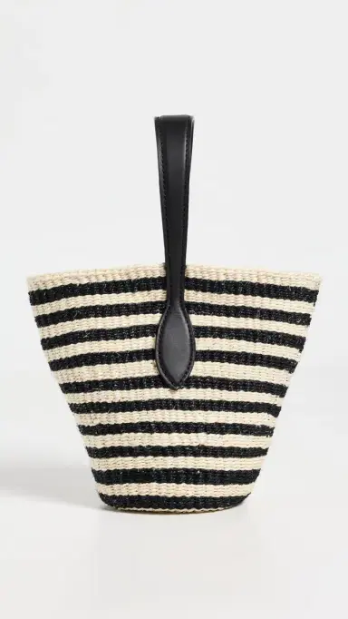 Liffner Single Handle Basket Tote Black/Cream Stripe One Size | Thumbnail 2 Liffner Single Handle Basket Tote Black/Cream Stripe One Size | Thumbnail 2