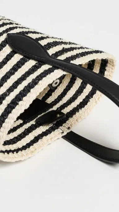 Liffner Single Handle Basket Tote Black/Cream Stripe One Size | Thumbnail 6 Liffner Single Handle Basket Tote Black/Cream Stripe One Size | Thumbnail 6