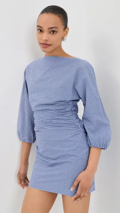 Bernadette Ezra Short Dress Mircovichy/Blue | Thumbnail 2 Bernadette Ezra Short Dress Mircovichy/Blue | Thumbnail 2