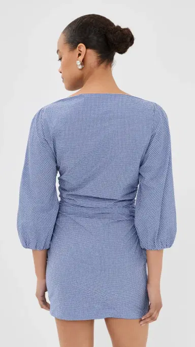 Bernadette Ezra Short Dress Mircovichy/Blue | Thumbnail 3 Bernadette Ezra Short Dress Mircovichy/Blue | Thumbnail 3