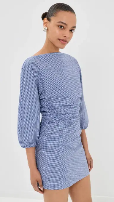 Bernadette Ezra Short Dress Mircovichy/Blue | Thumbnail 4 Bernadette Ezra Short Dress Mircovichy/Blue | Thumbnail 4