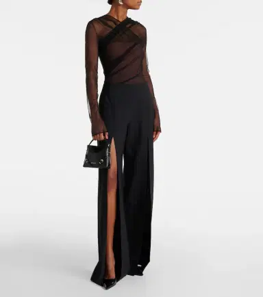 Nensi Dojaka Renee draped tulle bodysuit | Thumbnail 2 Nensi Dojaka Renee draped tulle bodysuit | Thumbnail 2