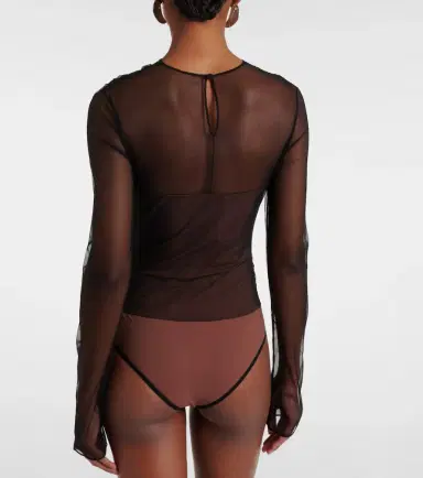 Nensi Dojaka Renee draped tulle bodysuit | Thumbnail 5 Nensi Dojaka Renee draped tulle bodysuit | Thumbnail 5