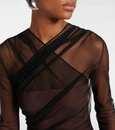 Nensi Dojaka Renee draped tulle bodysuit | Thumbnail 6 Nensi Dojaka Renee draped tulle bodysuit | Thumbnail 6