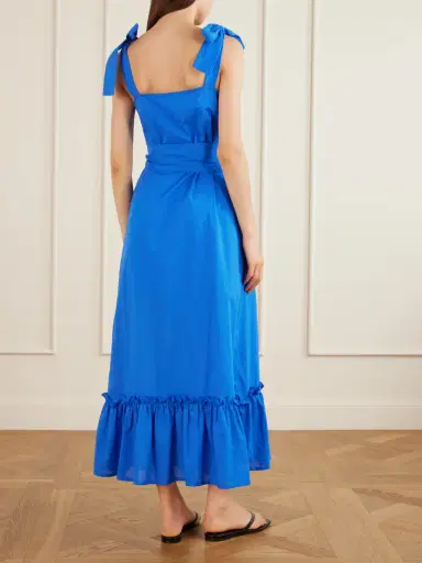 Loretta Caponi Armida Belted Ruffled Smocked Cotton-poplin Maxi Dress | Thumbnail 3 Loretta Caponi Armida Belted Ruffled Smocked Cotton-poplin Maxi Dress | Thumbnail 3