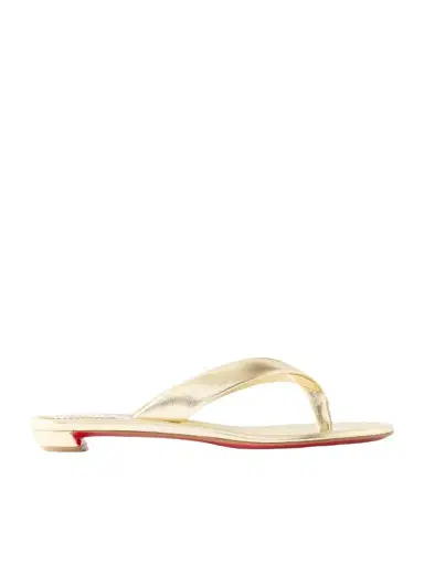 Christian Louboutin Miss Z Metallic Leather Thong Sandals | Thumbnail 1 Christian Louboutin Miss Z Metallic Leather Thong Sandals | Thumbnail 1