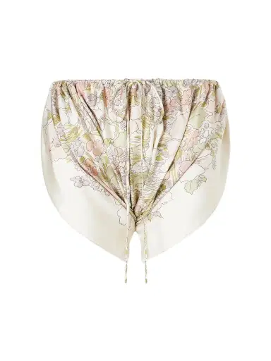 Calvin Klein Collection Ruched Floral-print Silk Mini Shorts | Thumbnail 1 Calvin Klein Collection Ruched Floral-print Silk Mini Shorts | Thumbnail 1