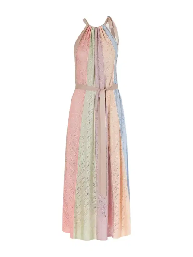 Mahon Splice Halter Mesh Midi Dress Mahon Splice Halter Mesh Midi Dress