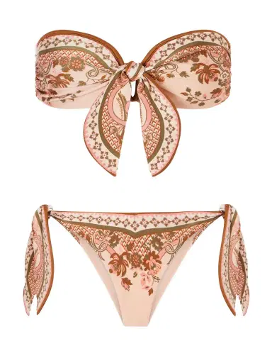 Zimmermann Aster Strapless Knot-detailed Printed Bikini | Thumbnail 1 Zimmermann Aster Strapless Knot-detailed Printed Bikini | Thumbnail 1
