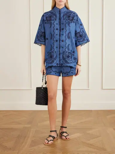 Zimmermann Aster Embroidered Denim Shirt | Thumbnail 2 Zimmermann Aster Embroidered Denim Shirt | Thumbnail 2