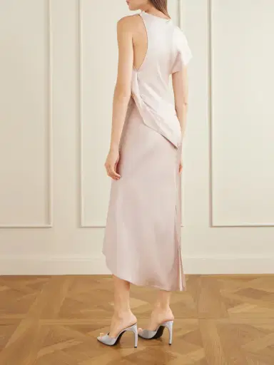 Victoria Beckham Draped Satin Midi Dress | Thumbnail 3 Victoria Beckham Draped Satin Midi Dress | Thumbnail 3