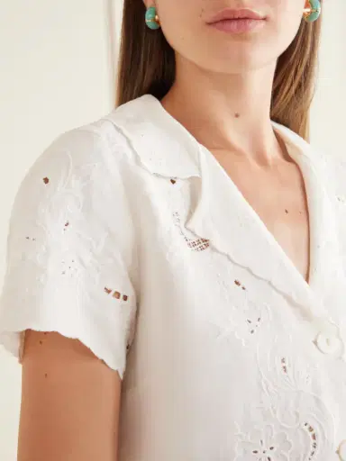 Rixo Zayanna Broderie Anglaise Linen-blend Mini Dress | Thumbnail 4 Rixo Zayanna Broderie Anglaise Linen-blend Mini Dress | Thumbnail 4