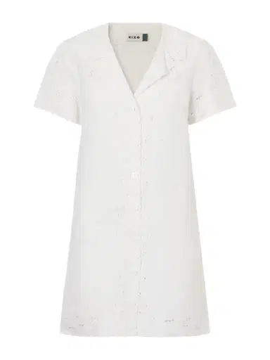 Rixo Zayanna Broderie Anglaise Linen-blend Mini Dress | Thumbnail 1 Rixo Zayanna Broderie Anglaise Linen-blend Mini Dress | Thumbnail 1