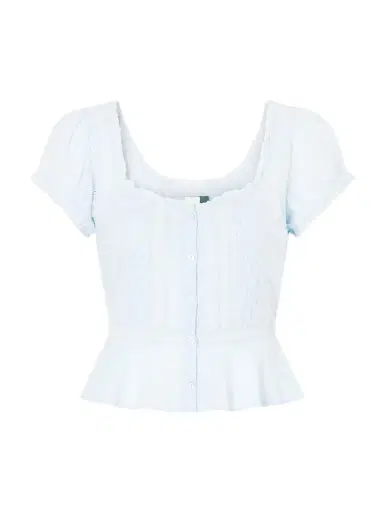 Rixo Sandi Cropped Broderie Anglaise Cotton Blouse | Thumbnail 1 Rixo Sandi Cropped Broderie Anglaise Cotton Blouse | Thumbnail 1