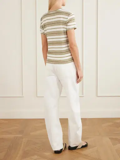 Frame Striped Linen T-shirt | Thumbnail 4 Frame Striped Linen T-shirt | Thumbnail 4