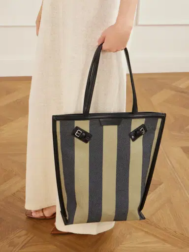 Proenza Schouler North South Days Striped Leather-trimmed Canvas Tote | Thumbnail 2 Proenza Schouler North South Days Striped Leather-trimmed Canvas Tote | Thumbnail 2