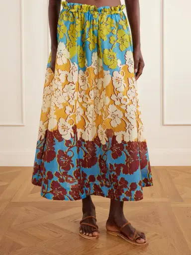 ALÉMAIS Splice Floral-print Cotton And Silk-blend Midi Skirt | Thumbnail 3 ALÉMAIS Splice Floral-print Cotton And Silk-blend Midi Skirt | Thumbnail 3