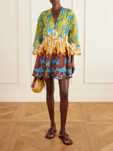 ALÉMAIS Splice Cotton And Silk-blend Mini Dress | Thumbnail 2 ALÉMAIS Splice Cotton And Silk-blend Mini Dress | Thumbnail 2