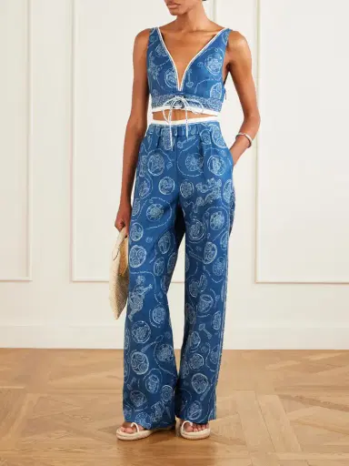 ALÉMAIS Lucky Cropped Printed Linen Top | Thumbnail 5 ALÉMAIS Lucky Cropped Printed Linen Top | Thumbnail 5