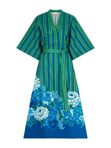 ALÉMAIS Margo Belted Striped Floral-print Organic Cotton-poplin Midi Dress | Thumbnail 1 ALÉMAIS Margo Belted Striped Floral-print Organic Cotton-poplin Midi Dress | Thumbnail 1