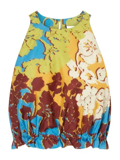 ALÉMAIS Splice Cropped Floral-print Cotton And Silk-blend Top | Thumbnail 1 ALÉMAIS Splice Cropped Floral-print Cotton And Silk-blend Top | Thumbnail 1