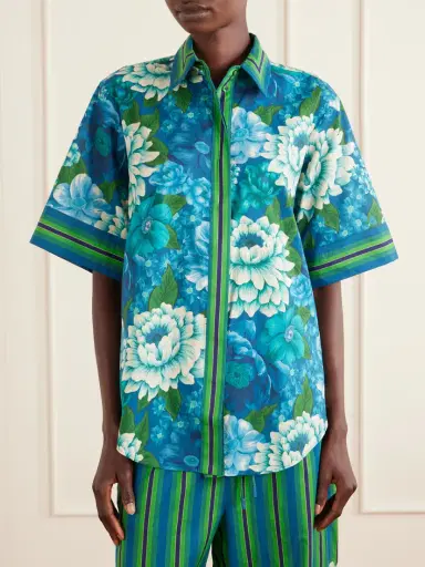 ALÉMAIS Margo Striped Floral-print Organic Cotton-voile Shirt | Thumbnail 3 ALÉMAIS Margo Striped Floral-print Organic Cotton-voile Shirt | Thumbnail 3