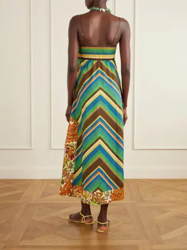 ALÉMAIS Charlie Striped Floral-print Linen Midi Dress | Thumbnail 3 ALÉMAIS Charlie Striped Floral-print Linen Midi Dress | Thumbnail 3