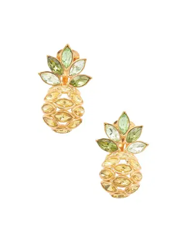 Oscar de la Renta Crystal-embellished Gold-tone Clip Earrings | Thumbnail 1 Oscar de la Renta Crystal-embellished Gold-tone Clip Earrings | Thumbnail 1