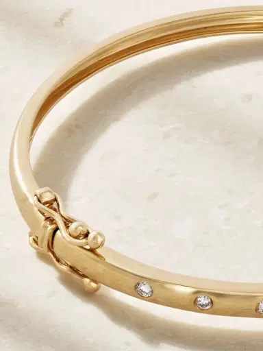 STONE AND STRAND Dainty Together Forever 14-karat Gold Diamond Bangle | Thumbnail 3 STONE AND STRAND Dainty Together Forever 14-karat Gold Diamond Bangle | Thumbnail 3