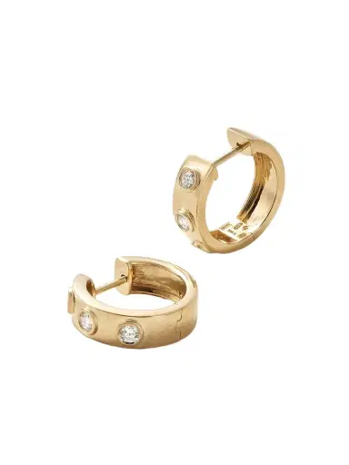 STONE AND STRAND Together Forever 14-karat Gold Diamond Hoop Earrings | Thumbnail 1 STONE AND STRAND Together Forever 14-karat Gold Diamond Hoop Earrings | Thumbnail 1
