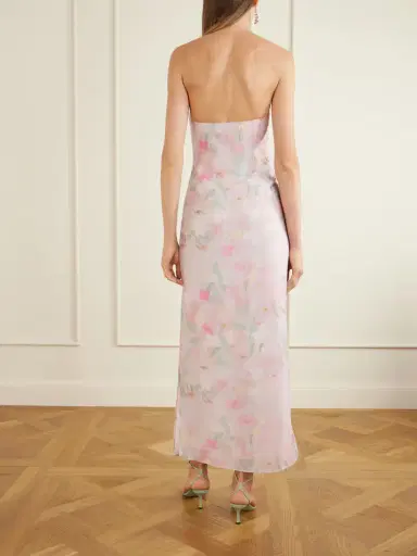 BERNADETTE Elora Strapless Floral-print Tencel™-blend Organza Maxi Dress | Thumbnail 3 BERNADETTE Elora Strapless Floral-print Tencel™-blend Organza Maxi Dress | Thumbnail 3