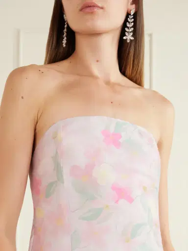 BERNADETTE Elora Strapless Floral-print Tencel™-blend Organza Maxi Dress | Thumbnail 4 BERNADETTE Elora Strapless Floral-print Tencel™-blend Organza Maxi Dress | Thumbnail 4